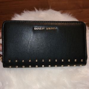 Badgley Mischka Black Gold studded wallet